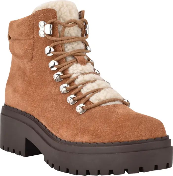 Nairy Lace-Up Genuine Shearling Lug Sole Bootie | Nordstrom Rack