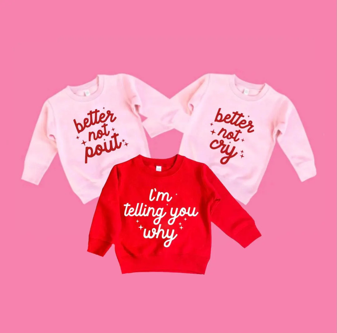 Better Not Pout Sweatshirt / Better Not Pout Sweater / Toddler Girl Christmas Sweater / Sibling C... | Etsy (US)