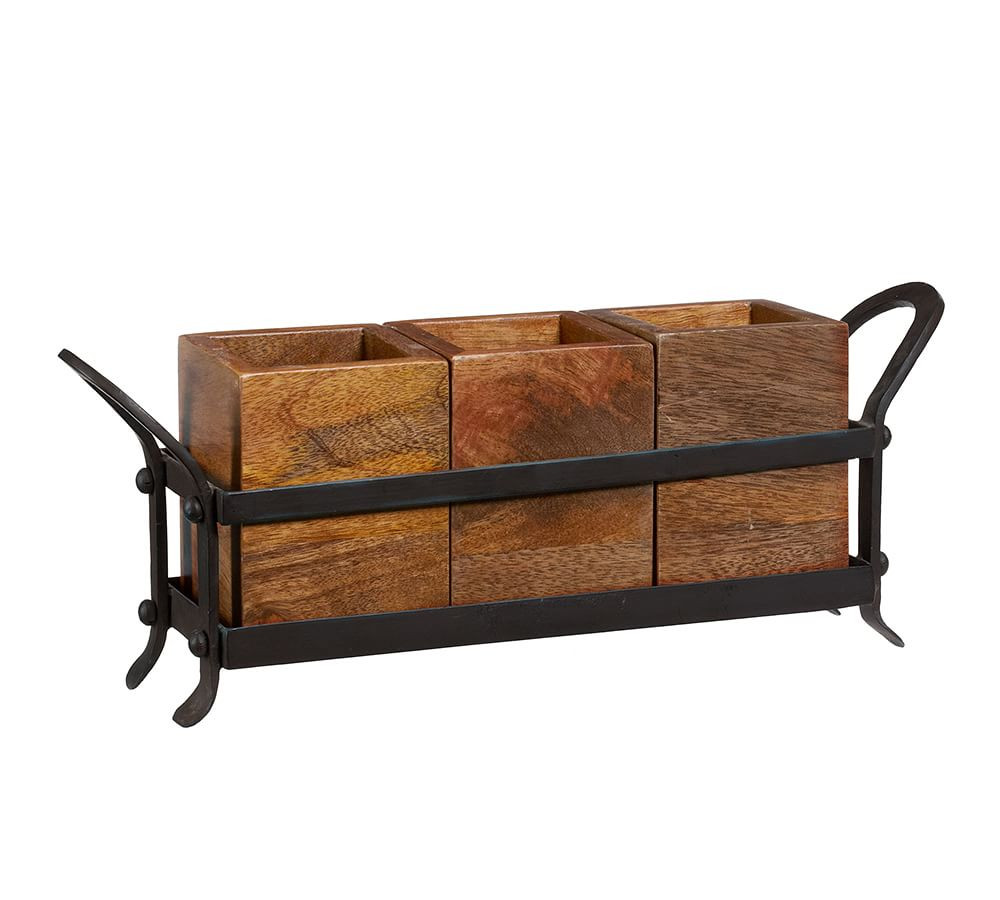 Vintage Blacksmith Metal Flatware Caddy | Pottery Barn (US)