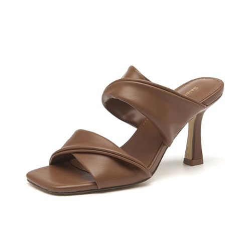 SelenePair Women's Square Open Toe High Heeled Sandals Fashion Stiletto Heel Pumps Backless Peep ... | Amazon (US)