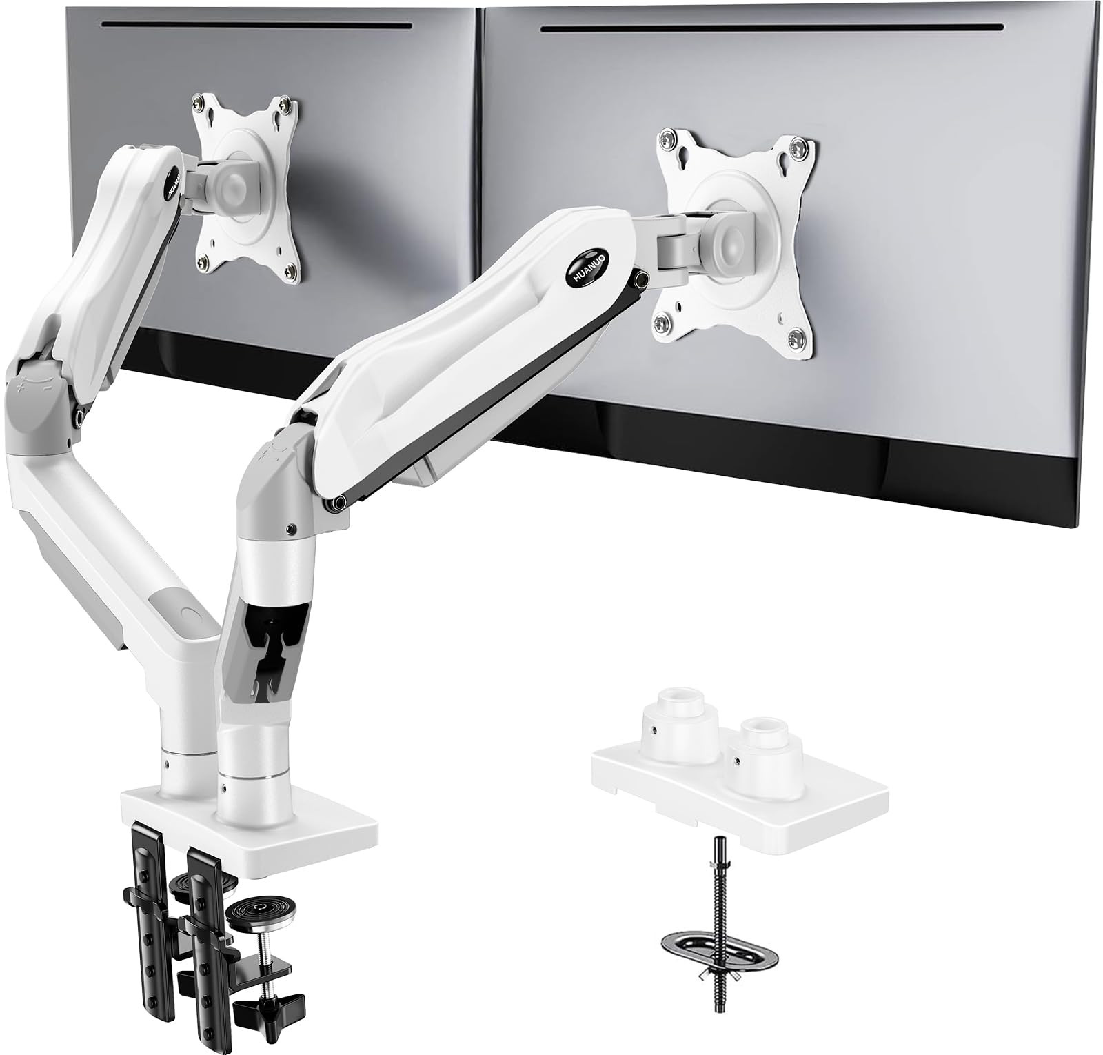 HUANUO Dual Monitor Stand - Full Adjustable Monitor Desk Mount Swivel Vesa Bracket with C Clamp, ... | Amazon (US)