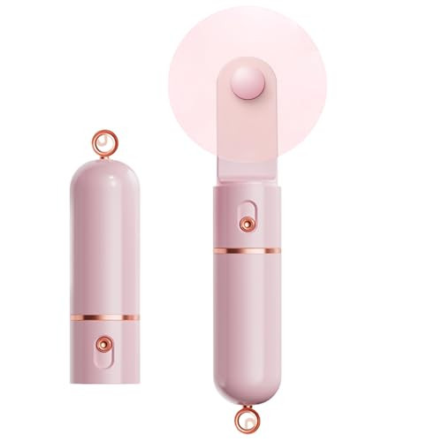 AOCOOLFAN Portable Handheld Fan, Mini Fan USB Rechargeable, 3 Speed Personal Small Pocket Fan, Battery Operated Fan Travel Hand Fan for Girl Women Outdoor (Pink) | Amazon (US)