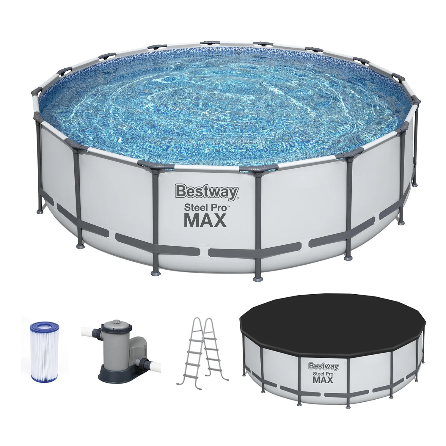 Bestway Steel Pro MAX 16' x 4' Above Ground Round Pool Set w/ Accessory Kit | Walmart (US)
