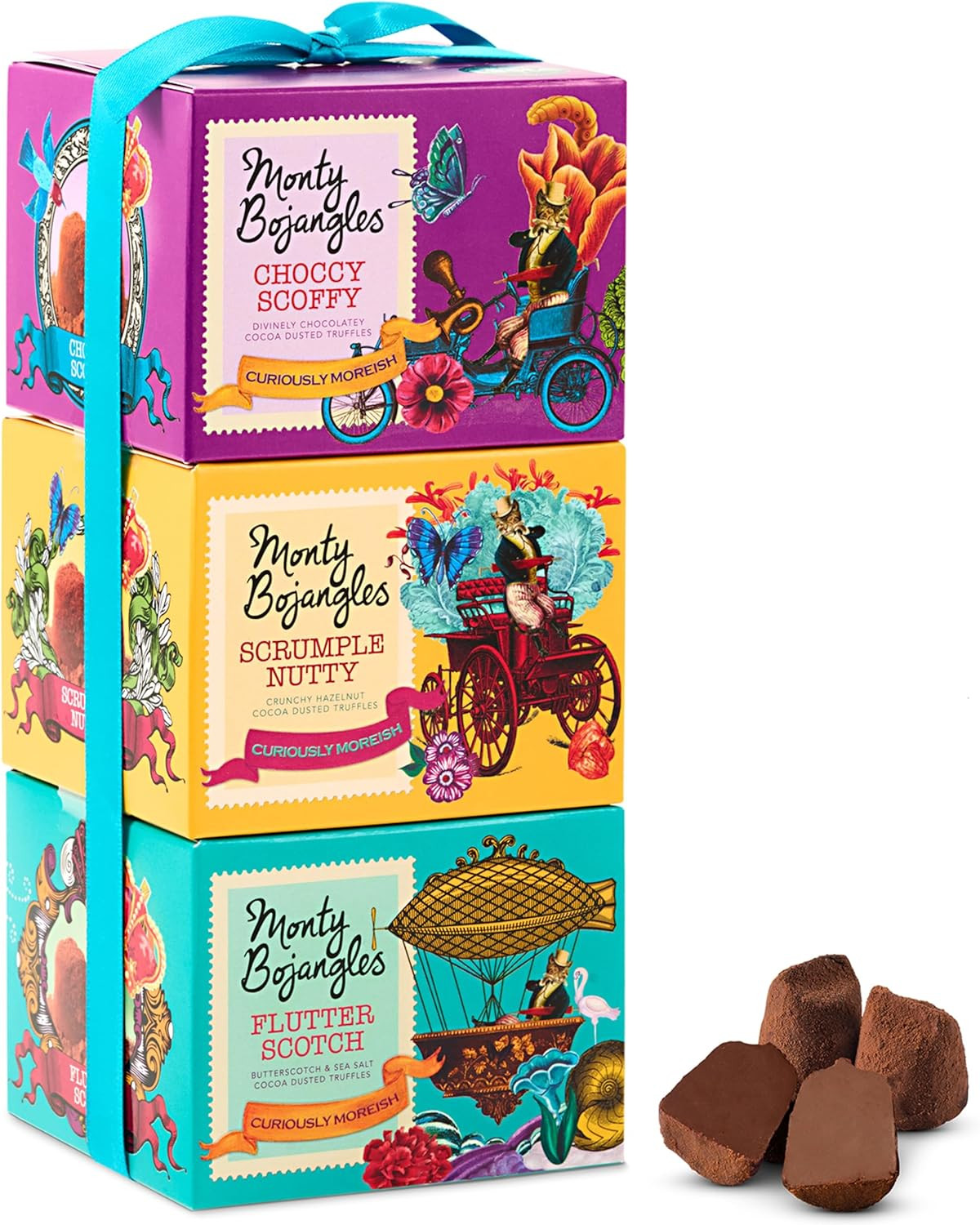 Monty Bojangles Cocoa Dusted Truffles Gift Tower (3 x 100g Pack)- 3 Luxury Chocolate Truffle Boxe... | Amazon (UK)