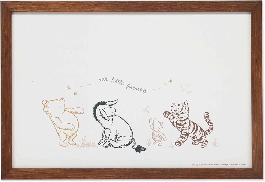 Disney Winnie the Pooh Our Little Family Framed Wood Wall Decor - Adorable Winnie the Pooh Wall A... | Amazon (US)