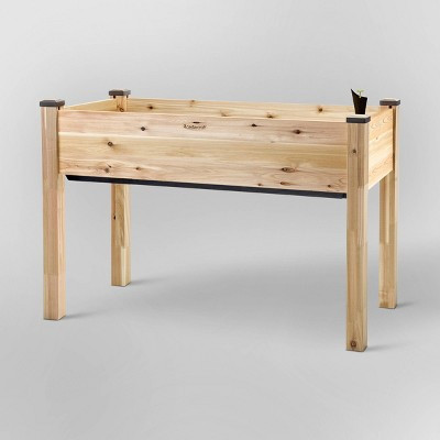 CedarCraft Self-Watering Cedar Planter Rectangular Outdoor Garden Bed Natural 23"x49"x30" | Target