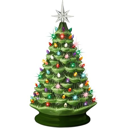 Best Choice Products 15in Ceramic Christmas Tree, Pre-lit Hand-Painted Tabletop Holiday Tree, Sta... | Amazon (US)