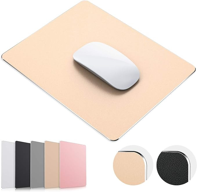 Mouse Pad, Gold Premium Hard Metal Aluminum Mousepad, Double Side Waterproof Ultra Smooth Mouse P... | Amazon (US)