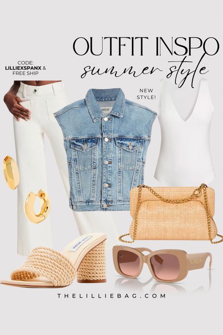 Trending outfit inspo! 
SPANX code & free ship: LILLIEXSPANX 

Denim vest. Jeans. Spring outfit. Summer outfit. Vacation outfit. 

#LTKfindsunder100 #LTKstyletip #LTKfindsunder50