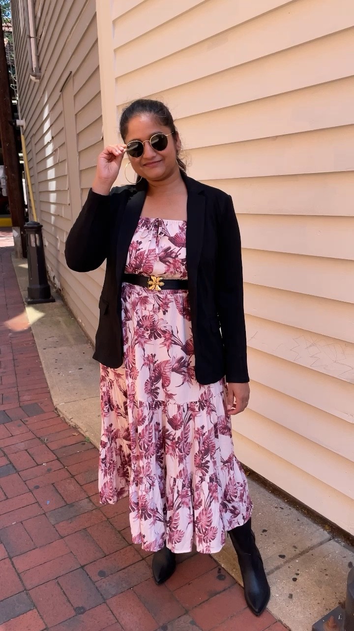 Taking this summer dress into fall with black blazer, western boots and black belt. Loving these western boots from Dolce vita, this dress from banana republic factory fits loose, size down one size 

Fall dresses, fall outfit ideas, fall boots 

#LTKSeasonal #LTKunder100 #LTKshoecrush