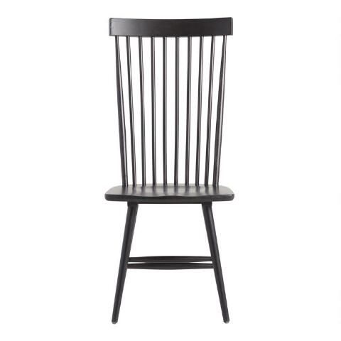 Black Wood Windsor Style Kamron Dining Chair Set of 2 | World Market