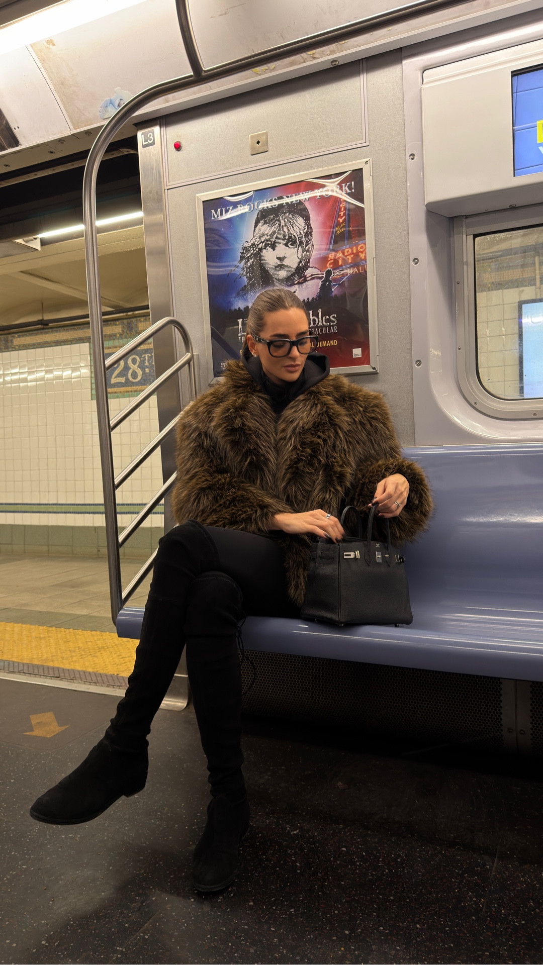 New York ootd, Magda butrym, faux fur coat, wardrobe nyc leggings Rosie hw, over the knee boots

#LTKootd #LTKHoliday
