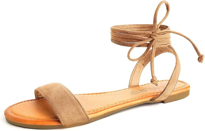 SANDALUP Womens Sandals Dressy Strappy flat for women | Amazon (US)