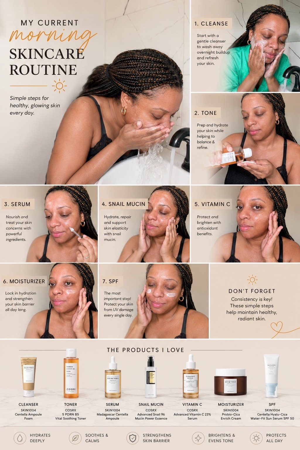 Here’s my morning products for my skincare routine, they all keep it clean and simple, leaving me fully protected for the day.

#LTKBeauty #LTKselfcare #LTKmorningroutine