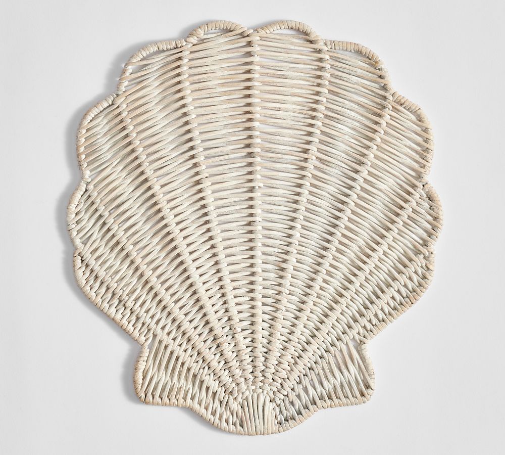 Seashell Handwoven Rattan Charger | Pottery Barn (US)