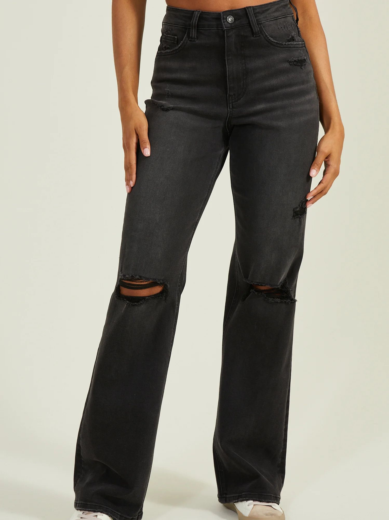 Hilary High Rise Straight Jeans in Washed Black | Altar'd State | Altar'd State