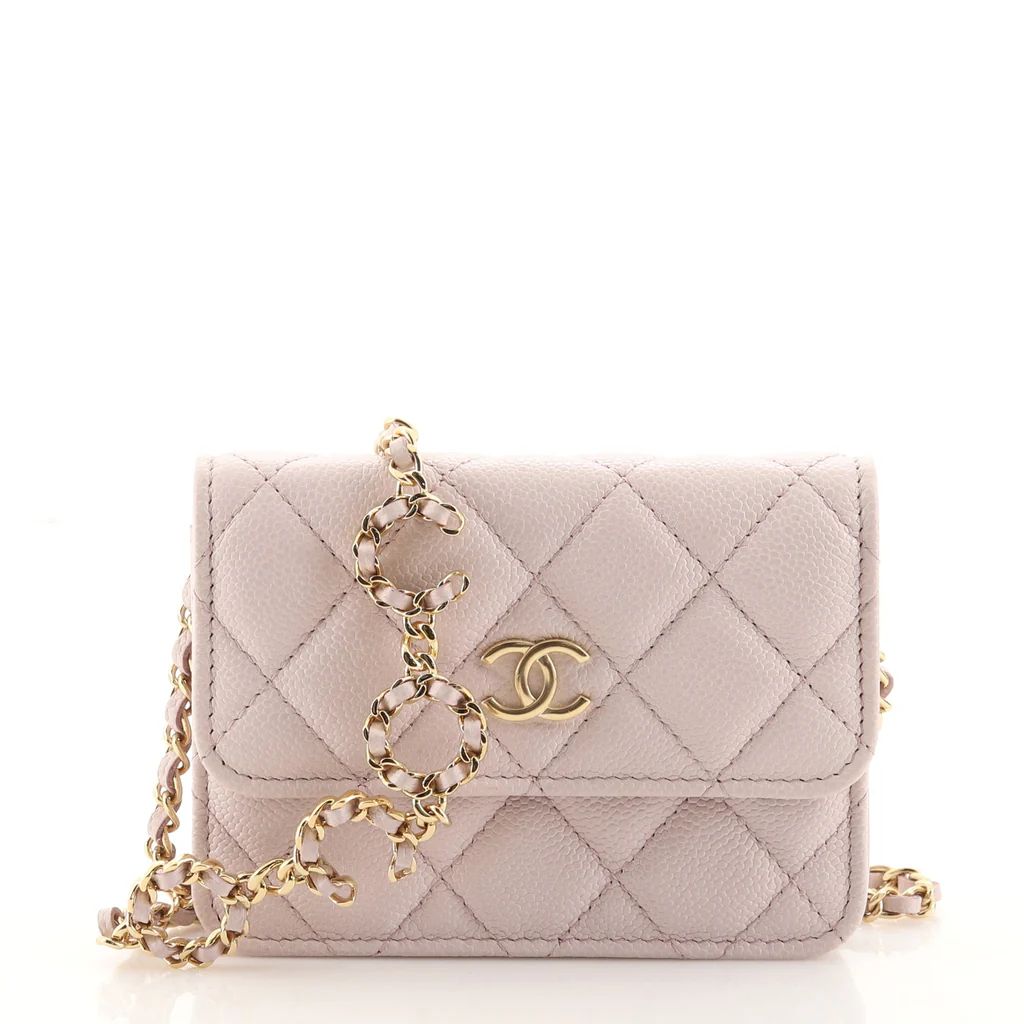 Miss Coco Strap Flap Clutch with Chain Quilted Caviar Mini | Rebag
