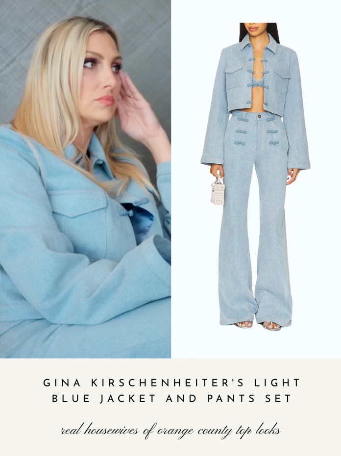 Gina Kirschenheiter's Light Blue Jacket and Pants Set 

 
