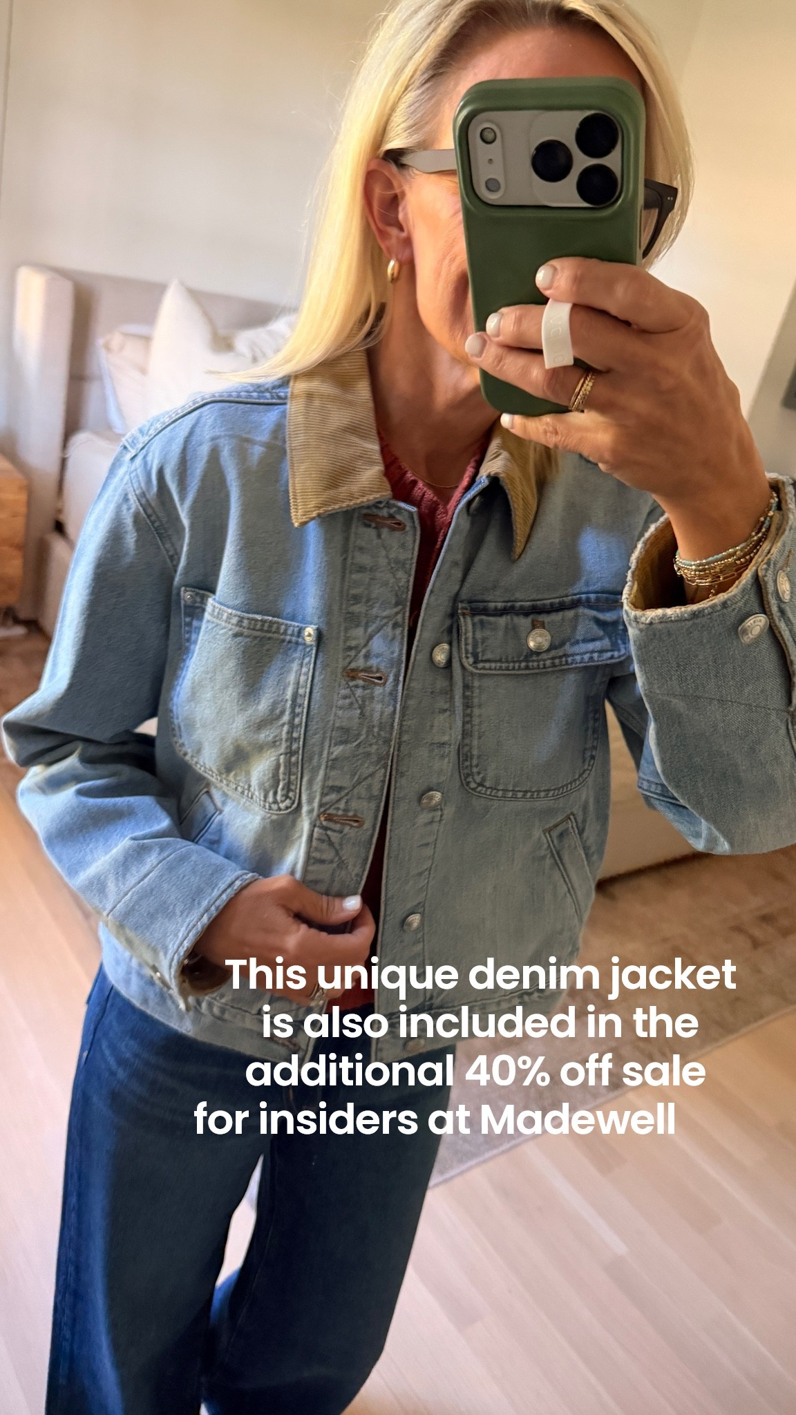 Additional 40% off for insiders, free to be an insider just sign up with email. 
The denim jacket is unique and a great new fall arrival ￼￼

#LTKootd #LTKSaleAlert #LTKOver40