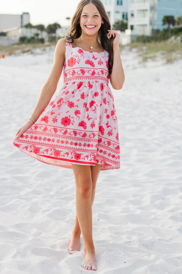 Girls: First Choice Pink Floral Dress | The Mint Julep Boutique