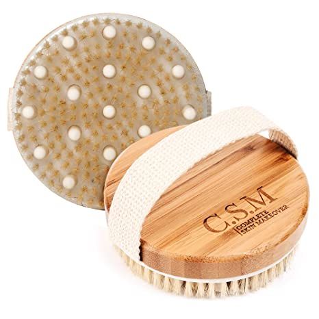 CSM Dry Body Brush For Beautiful Skin - Solid Wood Frame & Boar Hair Exfoliating Brush To Exfolia... | Amazon (US)