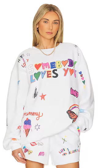 The Mayfair Group Somebody Loves You Crewneck in White. - size XS | Revolve Clothing (Global)