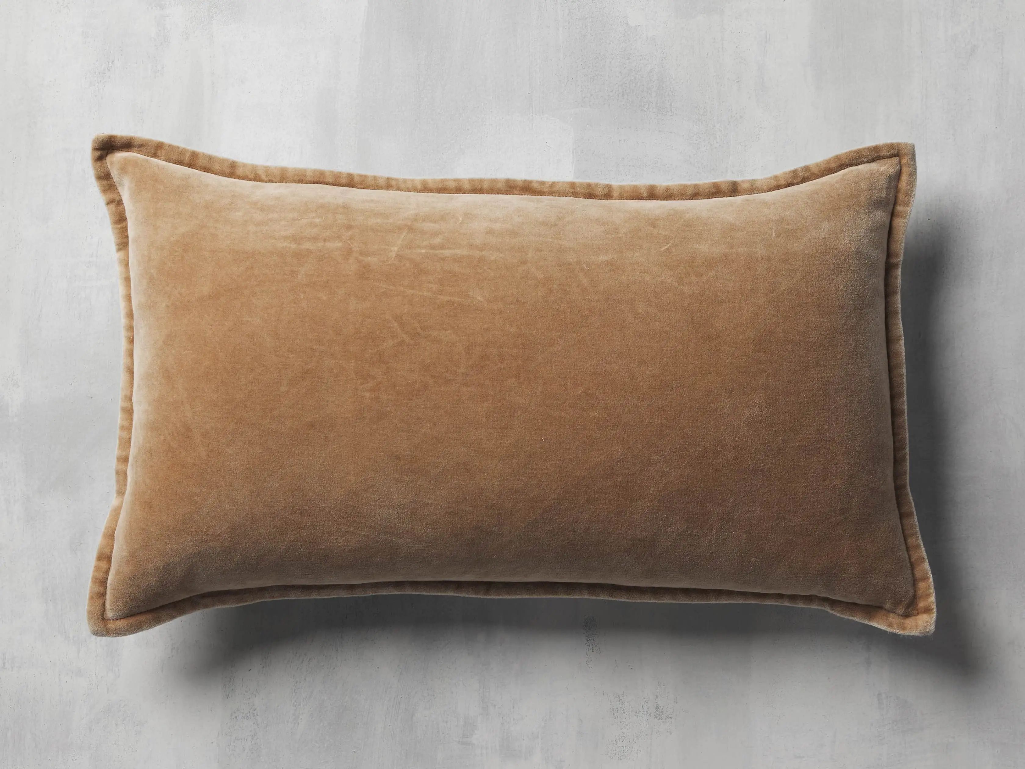 Stone Washed Velvet Lumbar Pillow Cover | Arhaus