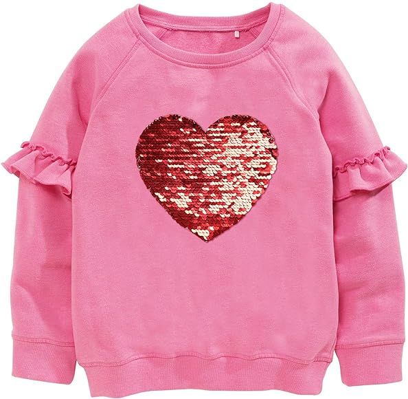 Toddler Girls Sweatshirts Crewneck Hoodies Long Sleeve Collage T Shirts Kids Pullover Tops | Amazon (US)