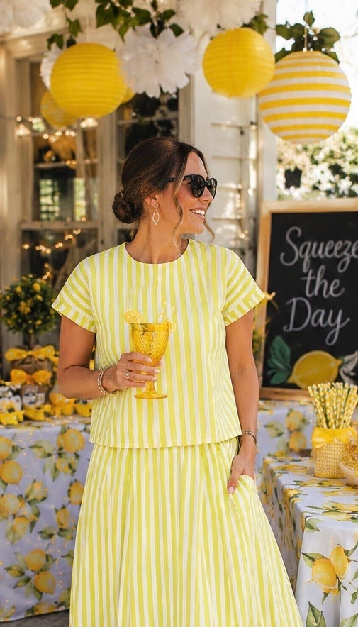 Squeeze the day! Lemon theme party, lemon decor, yellow and white stripe / two piece set / amazing Amazon finds!

#LTKootd #LTKSeasonal #LTKOver40