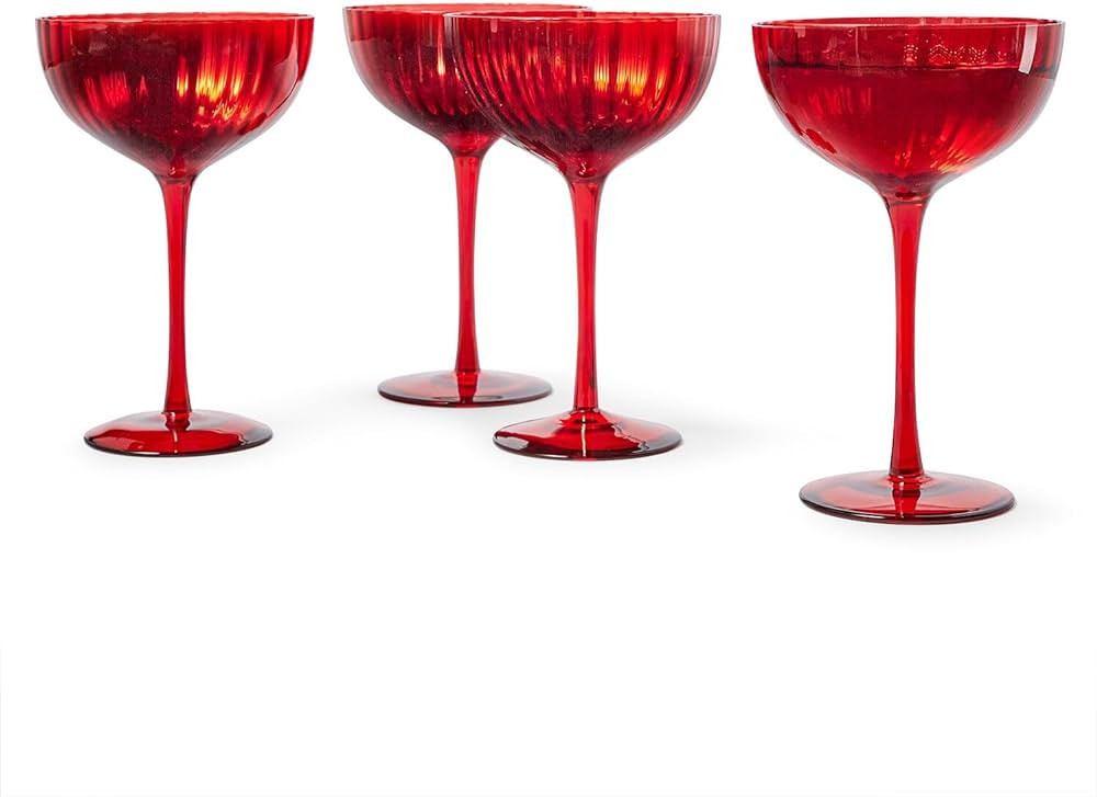 Sur La Table Red Coupe Glasses | Amazon (US)