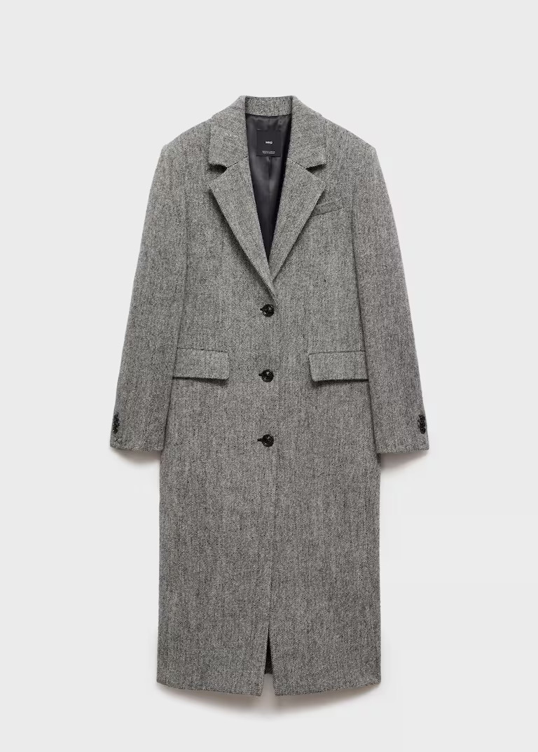 Flecked wool-blend coat | MANGO (UK)