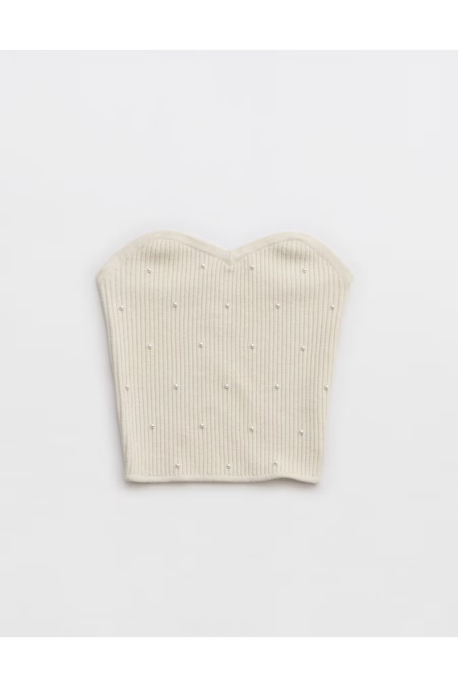 Aerie Pearl Ribbed Sweater Tube Top Women's Heather Frost XXS | American Eagle Outfitters (US & CA)