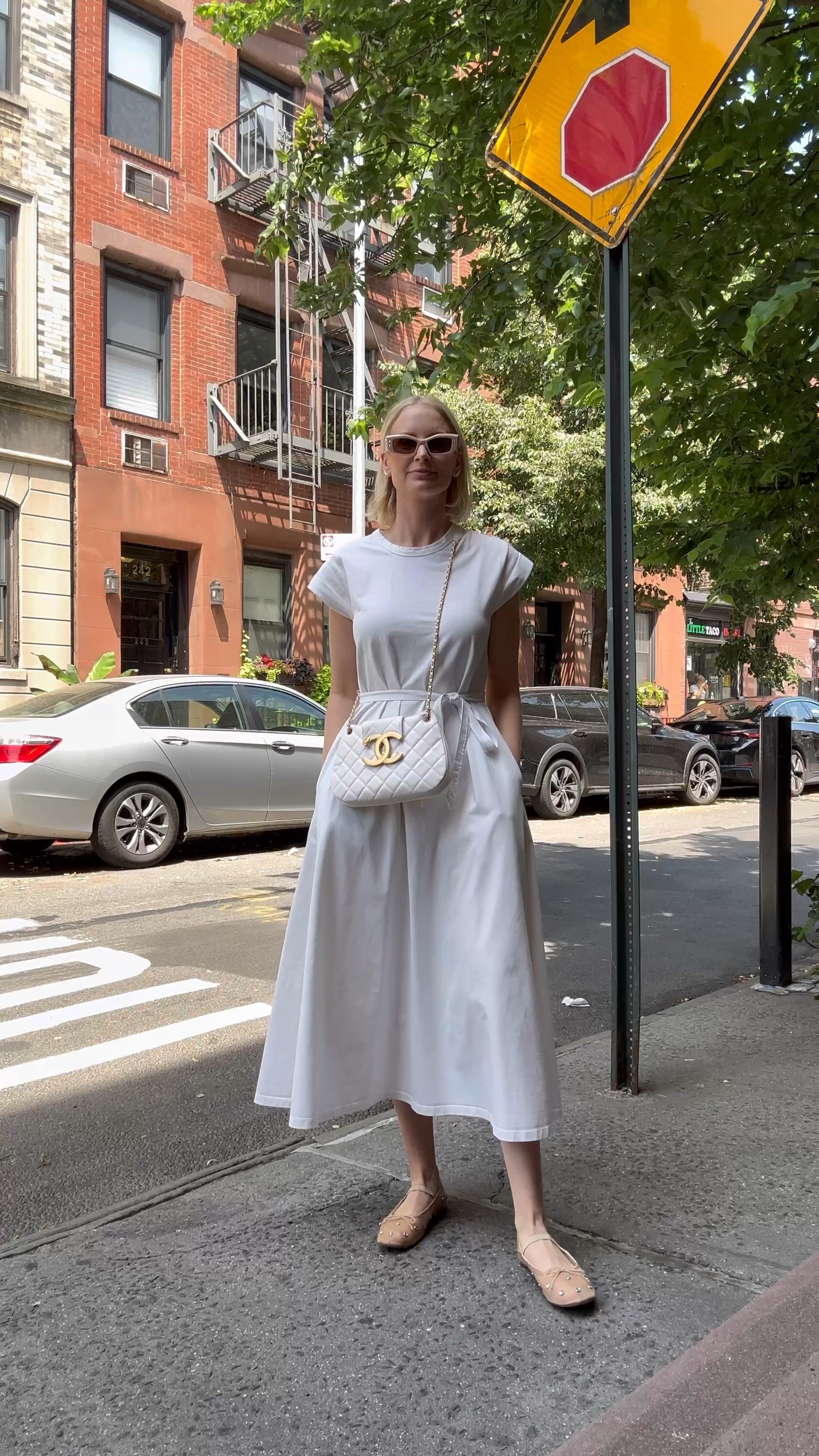 Today’s look! Wearing a small in the dress and the shoes fit true to size. Sunglasses are Valentino, and Chanel bag is recent (bought it in April)!

#LTKShoeCrush #LTKStyleTip