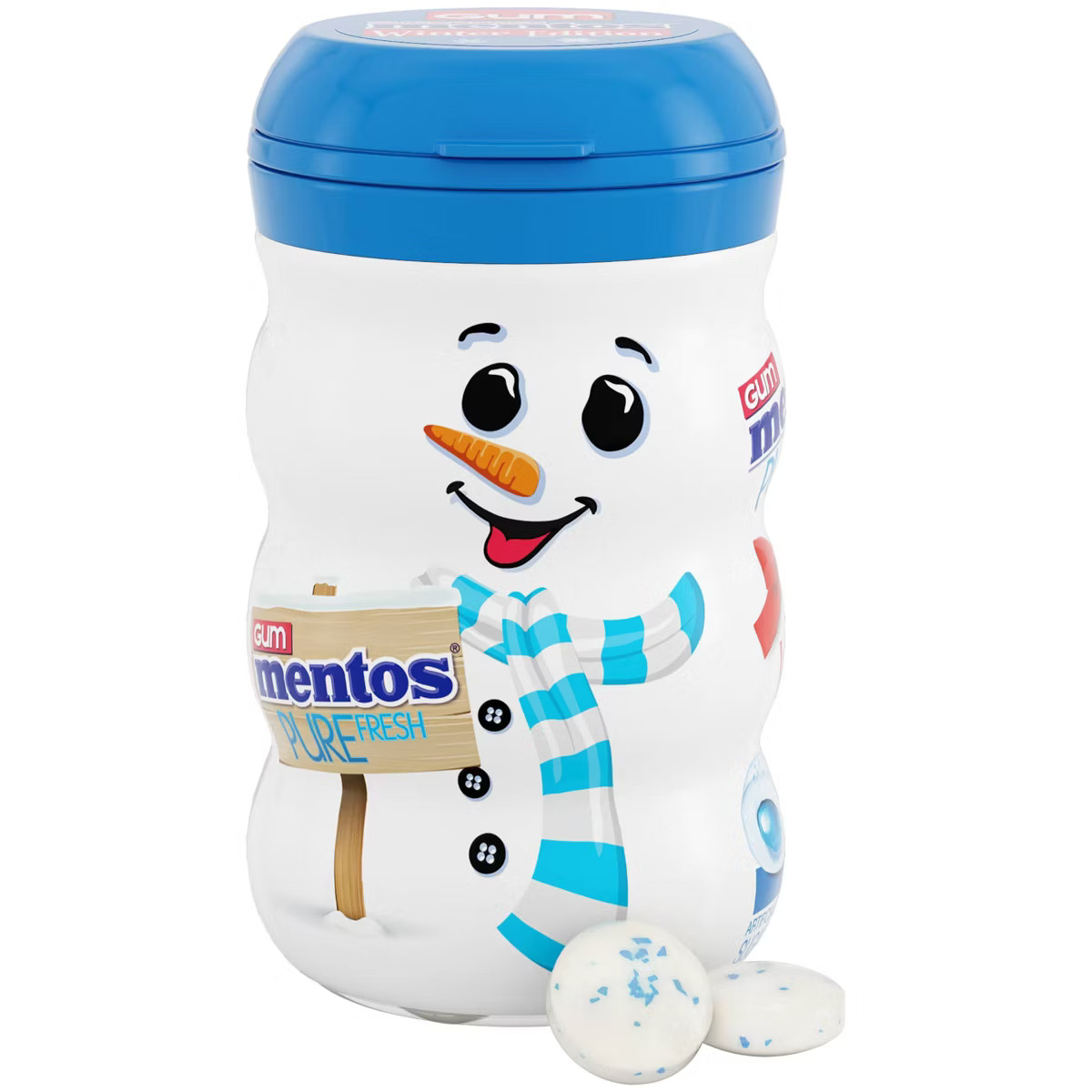 Mentos Fresh Mint Christmas Snowman Chewing Gum - 3.53oz | Target