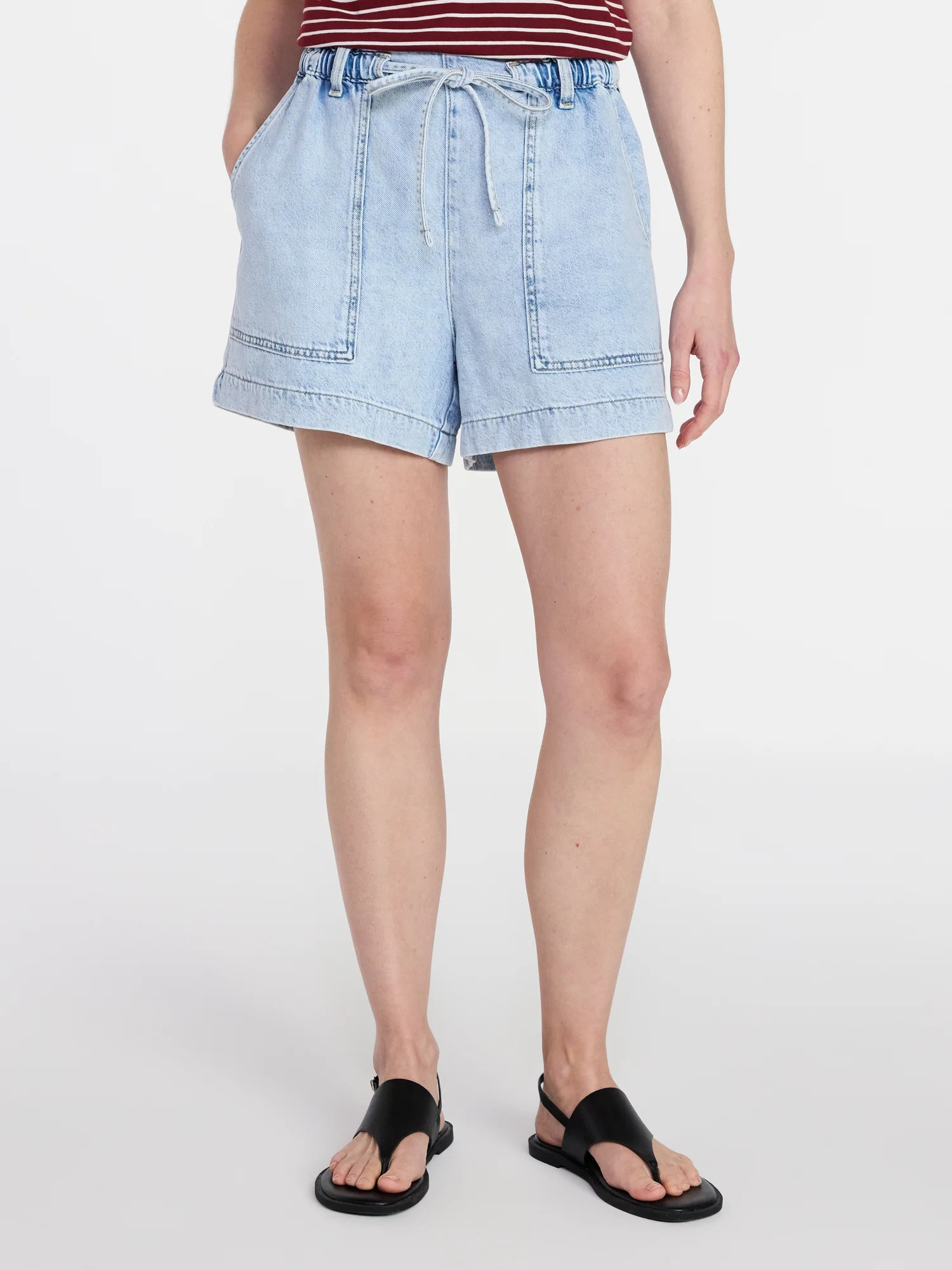 Time and Tru Women's Drapey Utility Shorts, 4" Inseam, Sizes XS-XXXL | Walmart (US)