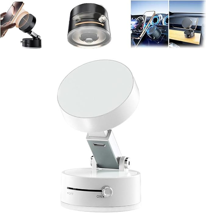 Foldable Magnetic Vacuum Phone Holder, 360° Electric Suction Car Mount, Double-Sided Swivel Stan... | Amazon (US)