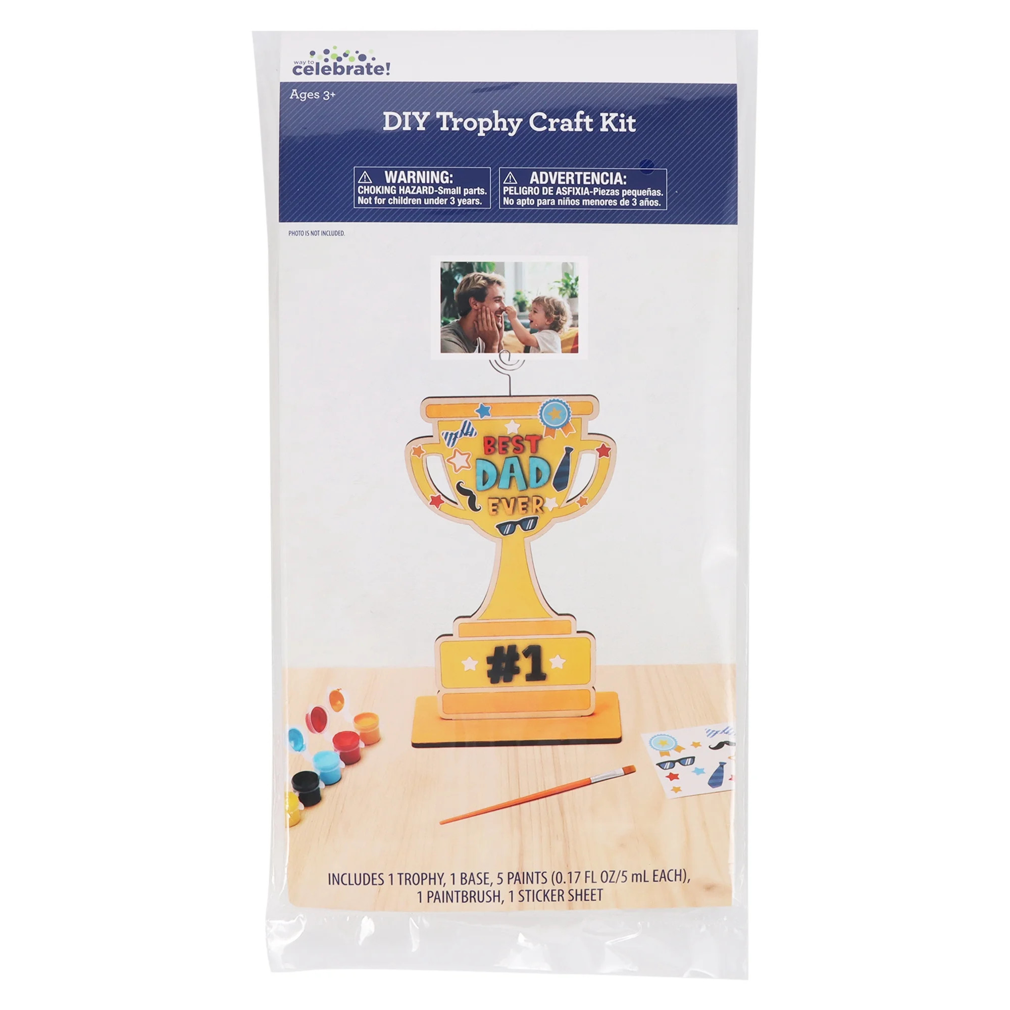 DIY Trophy Arts and Crafts Kit, 5 Pieces, Father's Day by Way To Celebrate - Walmart.com | Walmart (US)