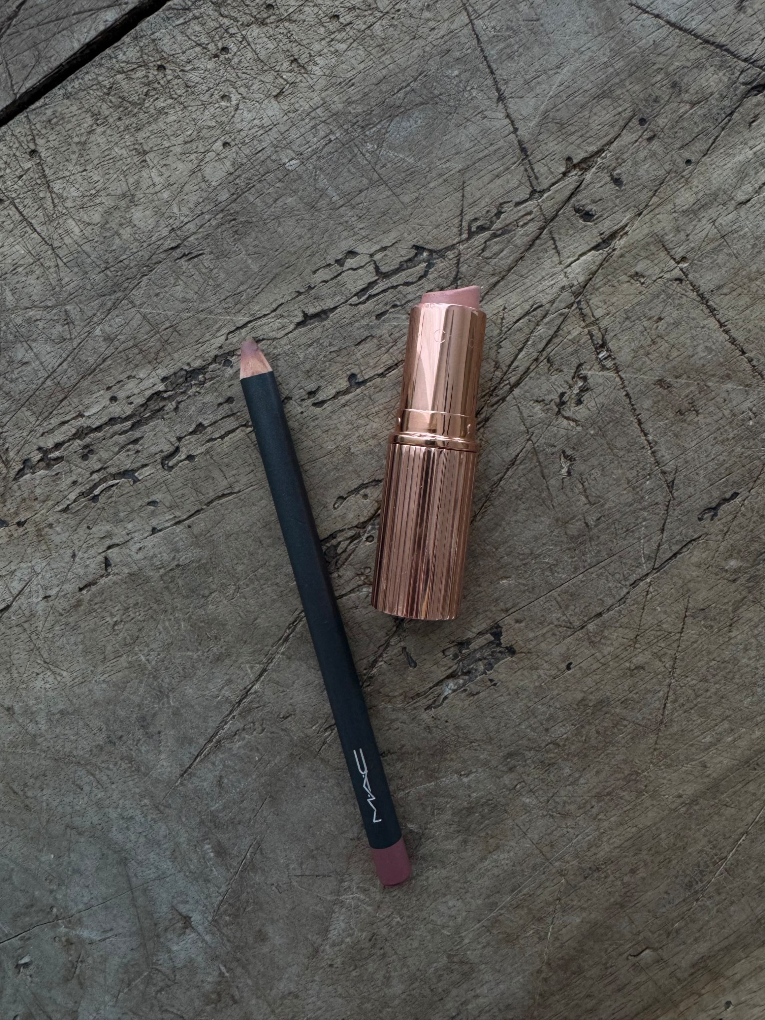 Everyday lip: Mac “whirl” lipliner and Charlotte Tilbury lipstick in color “Kim.K.W"