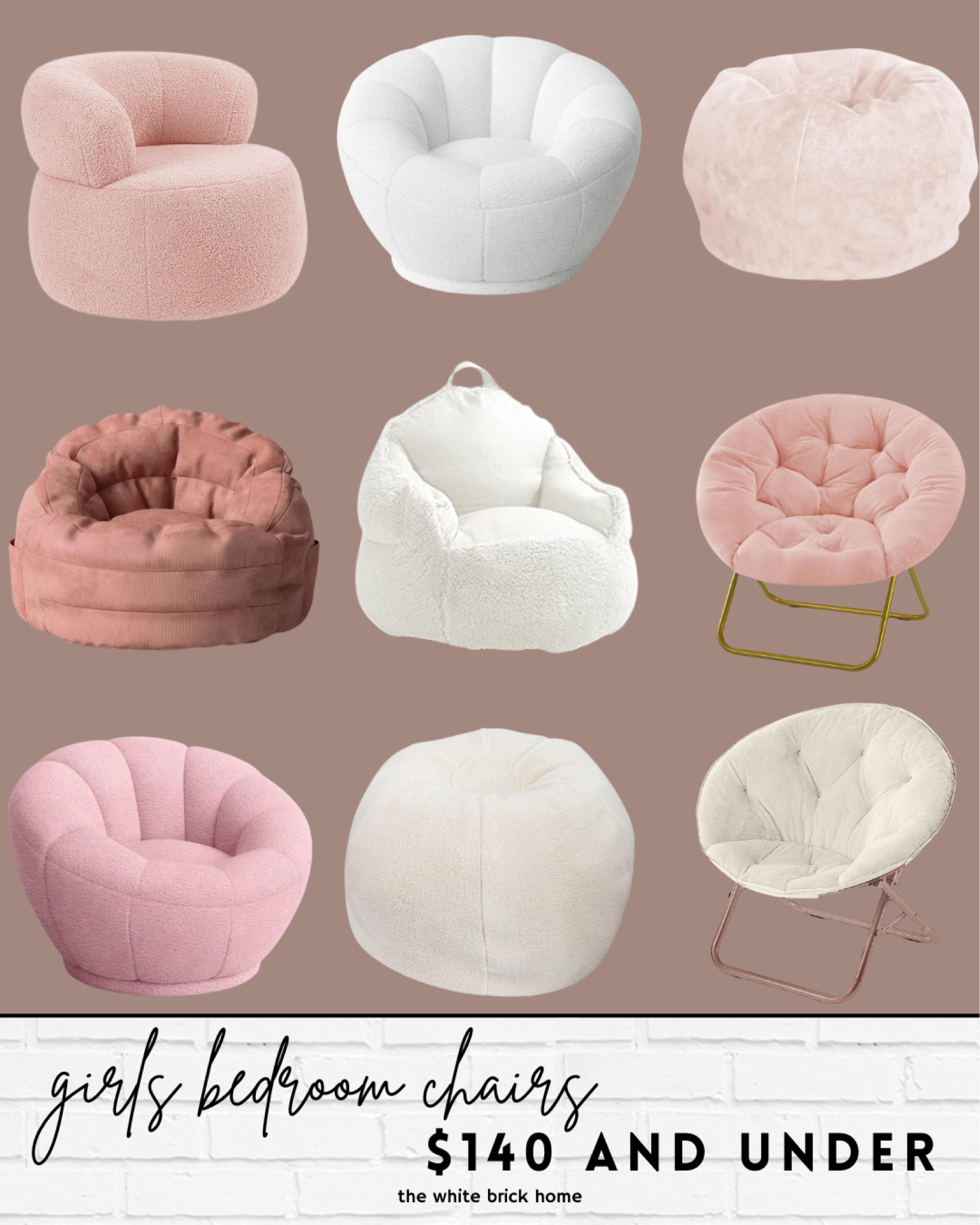 A round up of more affordable chairs for a girls bedroom or play room! 

Girls room, girls bedroom, girls bedroom chair, girls bedroom furniture, toddler girls chair, toddler chair, girls bedroom chair, Amazon, target, Wayfair, bedroom finds, girls bedroom ideas, toddler girl gift guide, pink bedroom chair, Sherpa bedroom chair, bean bag. 

#LTKHome #LTKKids #LTKFamily