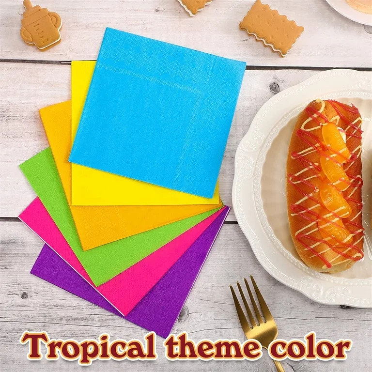 NOGIS 120 Pieces Colorful Rainbow Paper Napkins Cocktail Napkin Beverage Luncheon Napkins 2 Ply f... | Walmart (US)