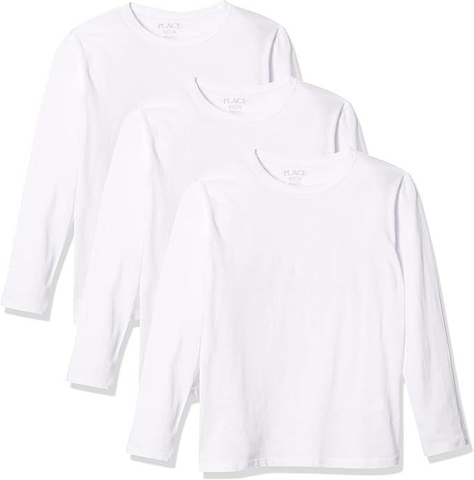 The Children's Place Boys' Uniform Basic Layering Tee 4-Pack | Amazon (US)