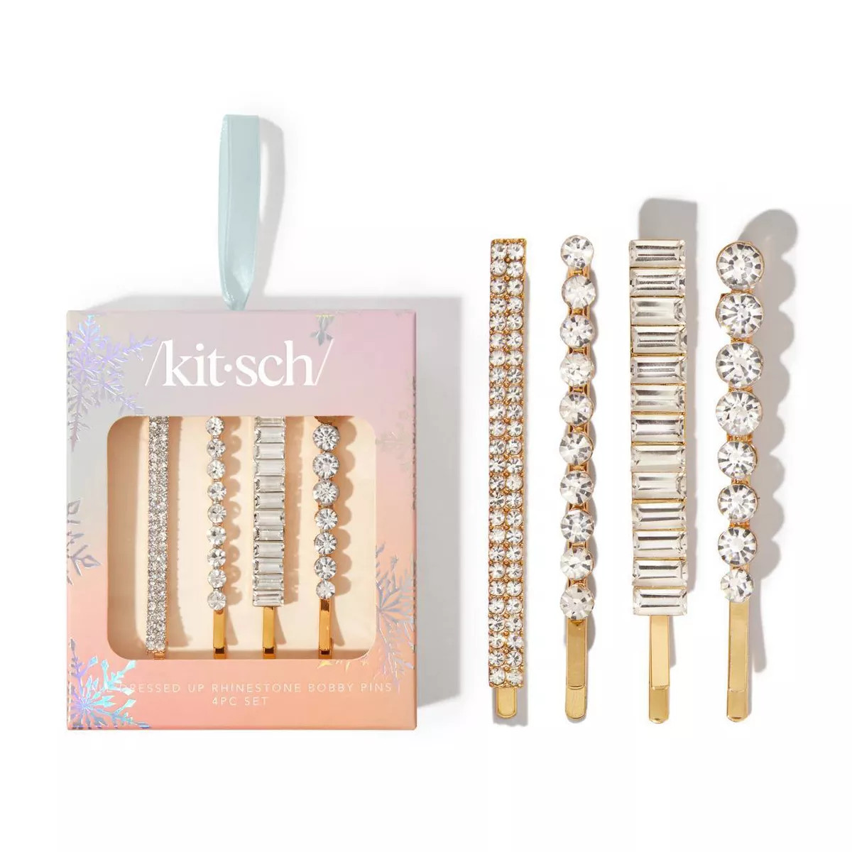 Kitsch All Dressed Up Rhinestone Bobby Pins - 4pc | Target