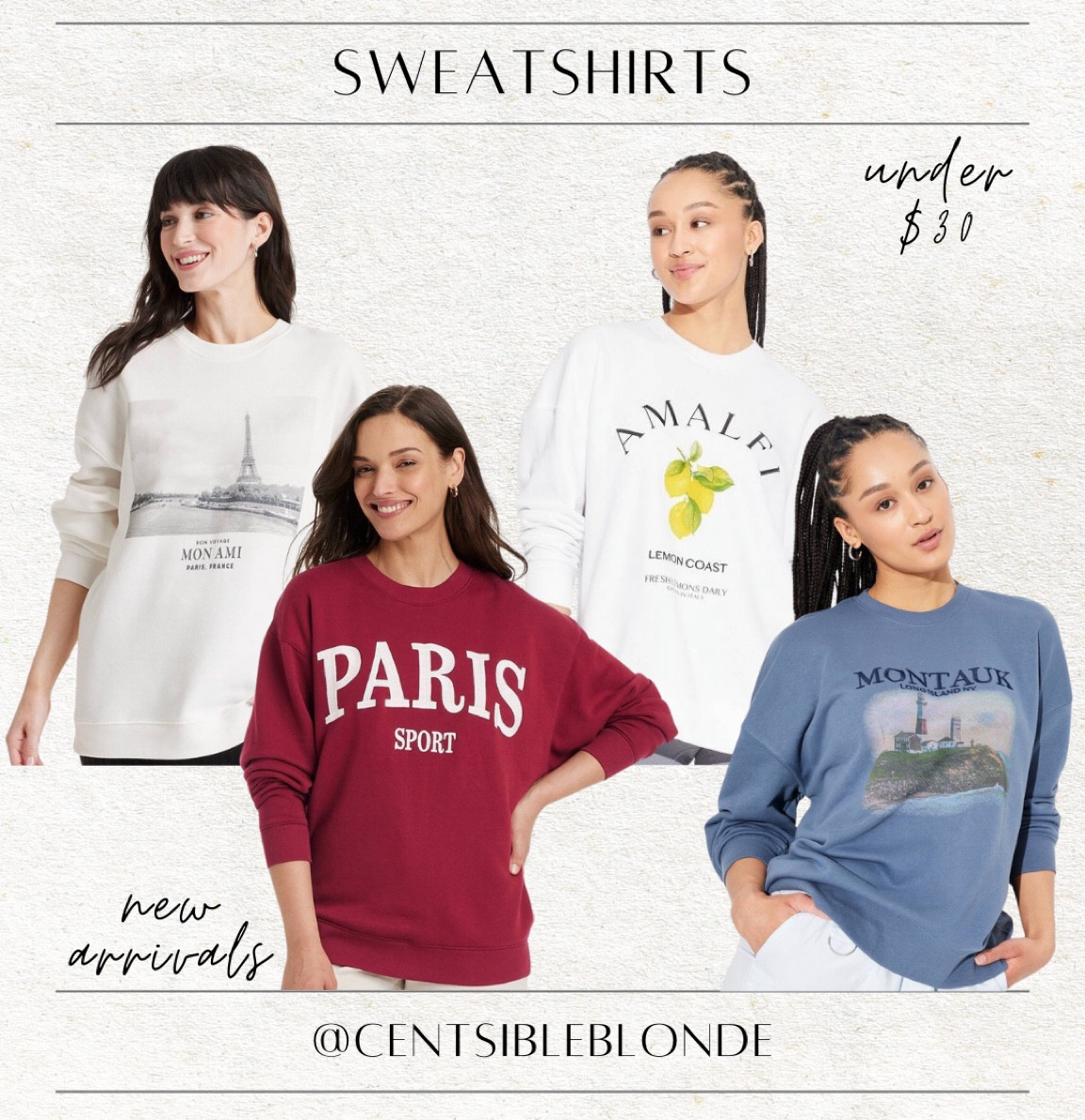 Sweatshirts
Loungewear
Oversized sweatshirt 
Fall
Prefall
Travel
Bonfire 
Sunset
Beach sweatshirt 
Paris
Amalfi
Italy 

#LTKFindsUnder50 #LTKTravel #LTKHome