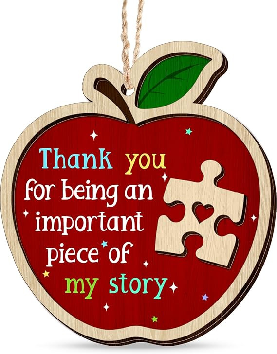 OASSIE Christmas Teacher Gifts for Women - Wooden Christmas Ornaments 2025 for Tree Decorations -... | Amazon (US)