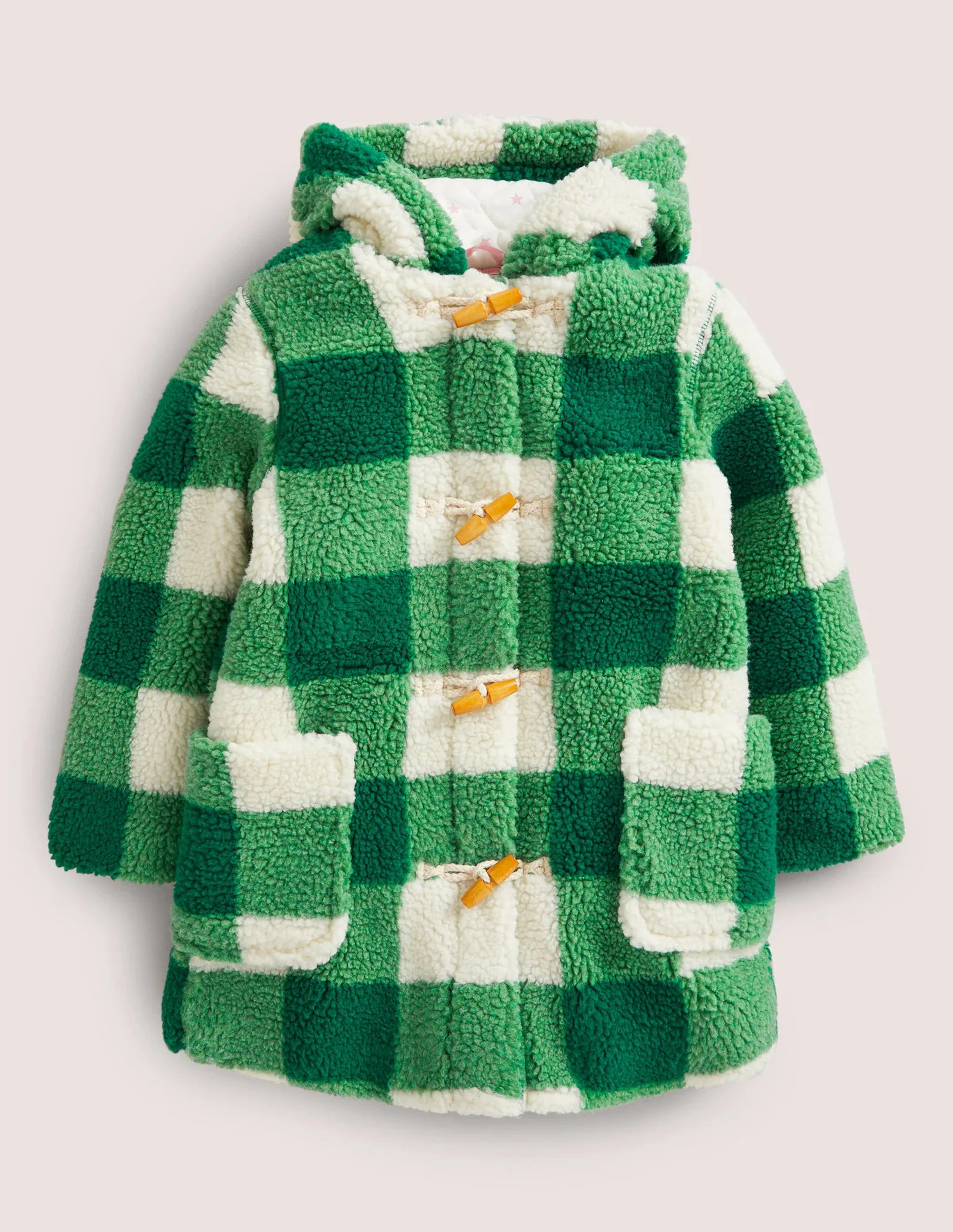 Borg Coat - Green Borg Gingham | Boden (US)