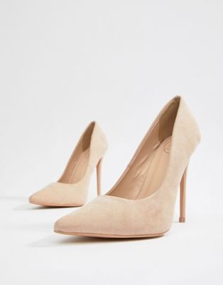 Missguided pointed pumps in beige | ASOS US