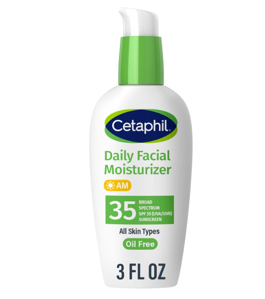 Cetaphil Face Moisturizer, Daily Oil Free Facial Moisturizer with SPF 35, For Dry or Oily Combination Sensitive Skin, Fragrance Free Face Lotion 

 