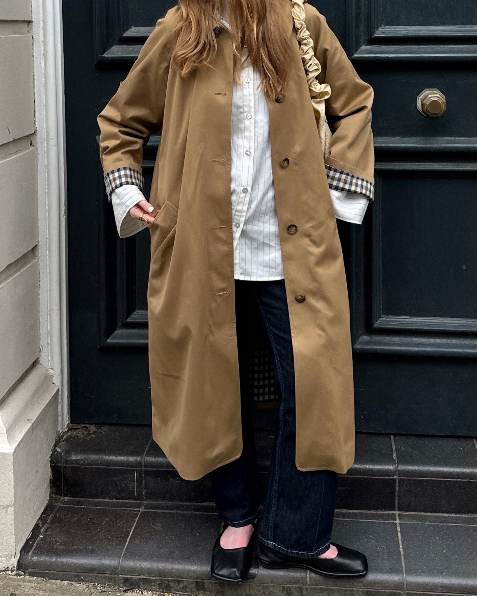 Trench Coat, Autumn Coat, Khaki, Brown, Tan Coat, White Shirt, Classic Shirt, Denim Jeans, Dark Denim, Mary Jane’s, Ballet Flats. 

#LTKeurope #LTKuk #LTKautumn