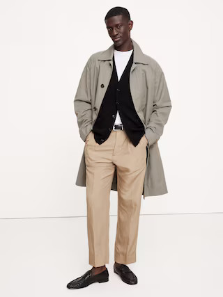 Tencel™-Linen Pleated Cropped Pant | Banana Republic (US)