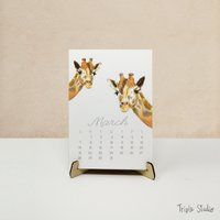 2023 Desk Calendar With Stand - Monthly Animal Art, Gift For Kid, Coworkers, Graduation, Housewarmin | Etsy (US)